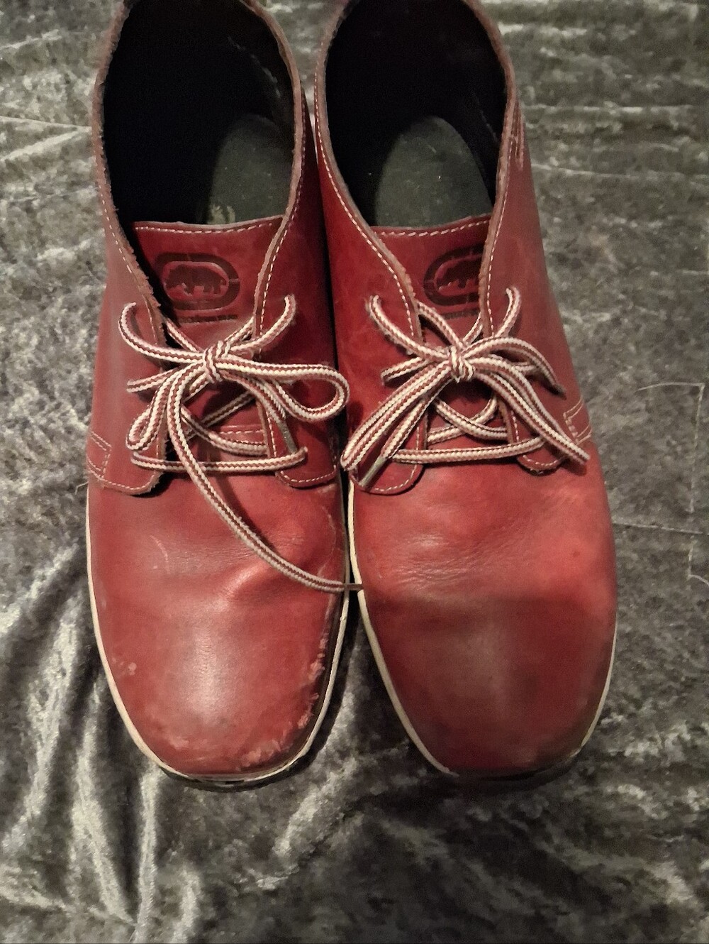 Rare  Marcecko Men's Casual Chukka Boots in Burgundy Red